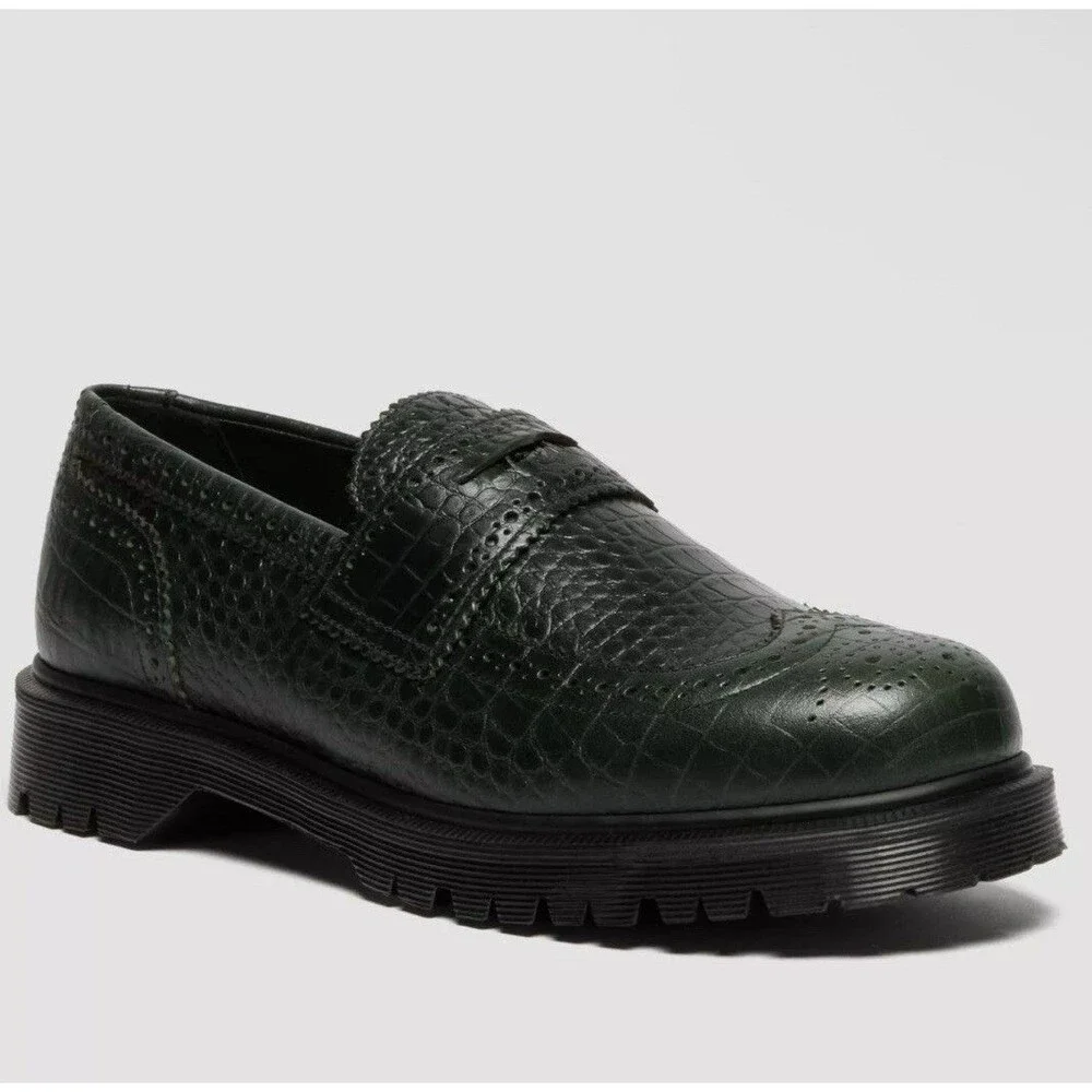 Dr Martens Penton Brogue Croc Embossed Loafers